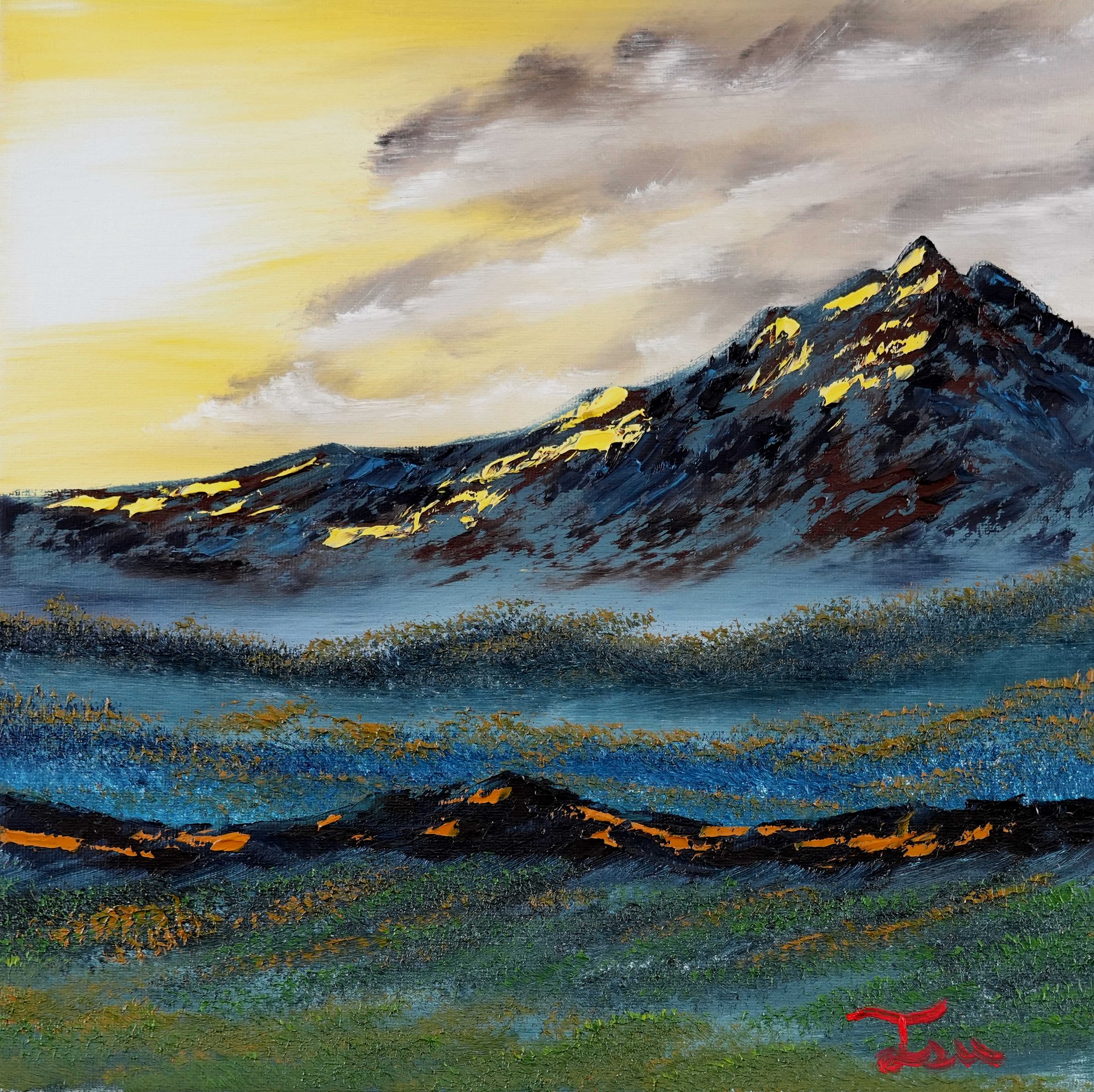 The Golden Mountain (Original) 12x12 Canvas product image (1)