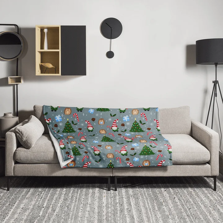 Christmas with my Gnomies in Silver Throw Blanket product image (3)
