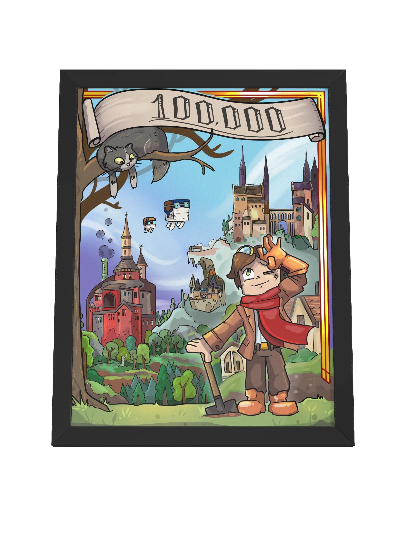 "100,000 POSTER 100K" Framed print product image (4)