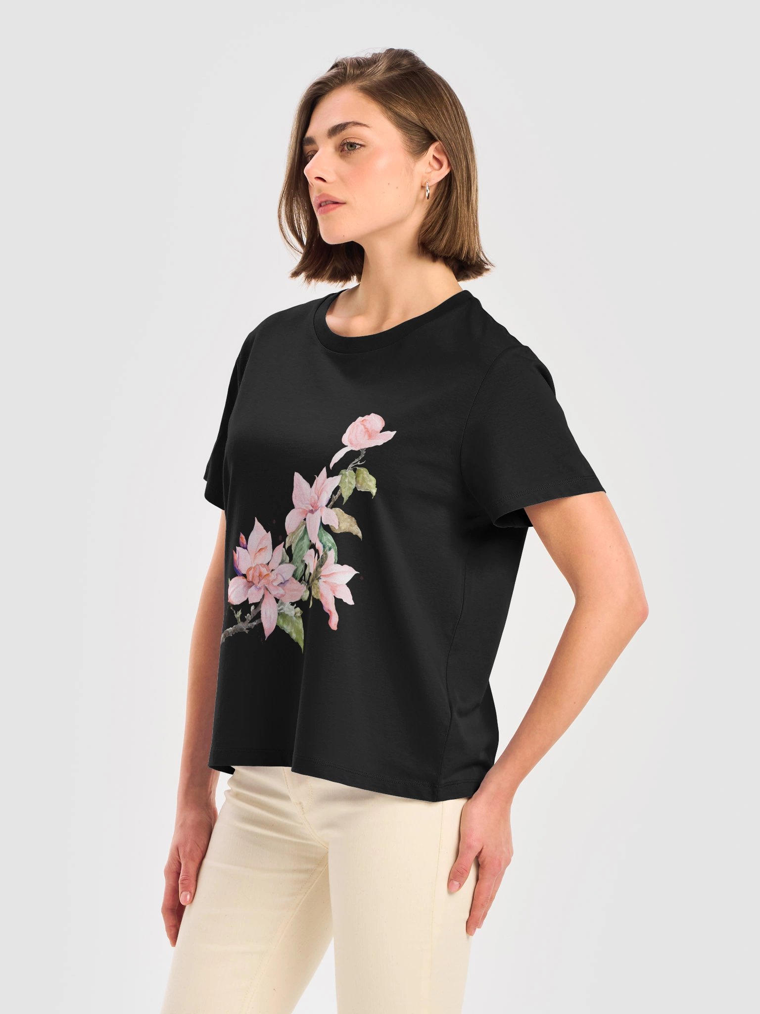 Pink Blossom Watercolor Floral Tee product image (44)
