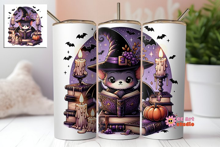 Halloween Book Club Tumbler Wrap PNG product image (1)