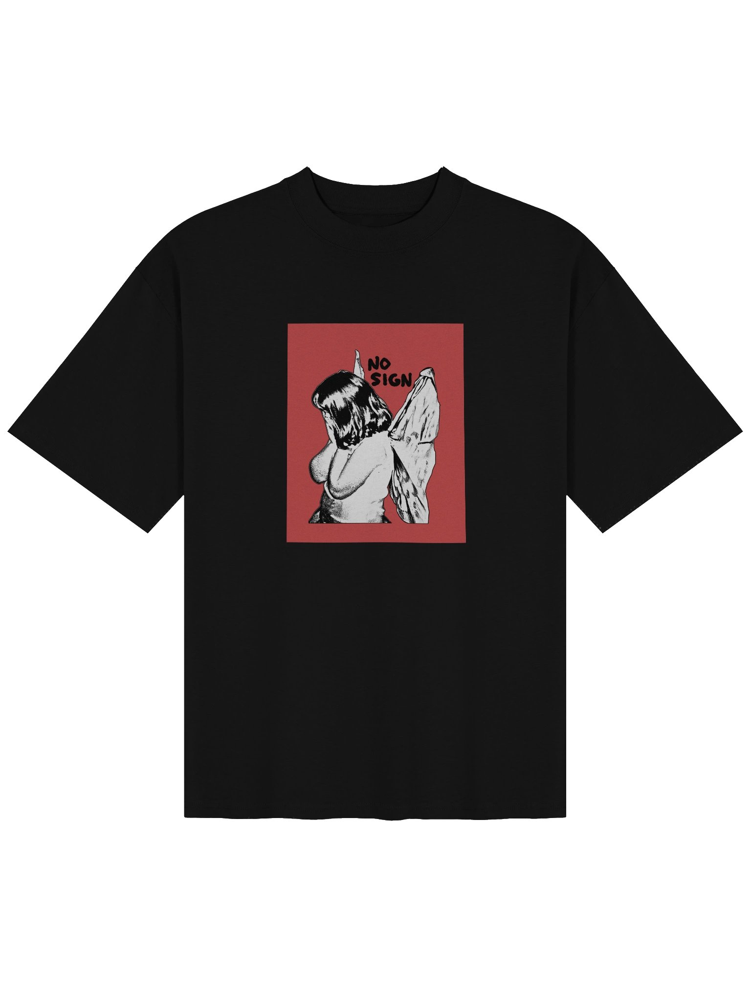 "NO SIGN" red unisex boxy tee product image (1)
