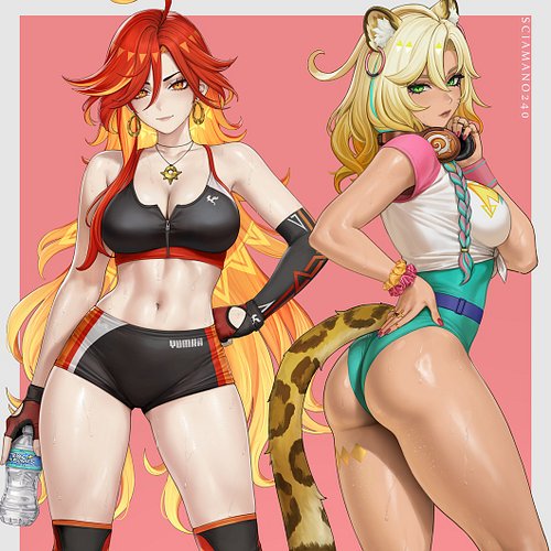 Mavuika and Xilonen from Genshin Impact. New full entry to my gym series!
.
#xilonen #mavuika #gym #animeart #art #fanart #ge...