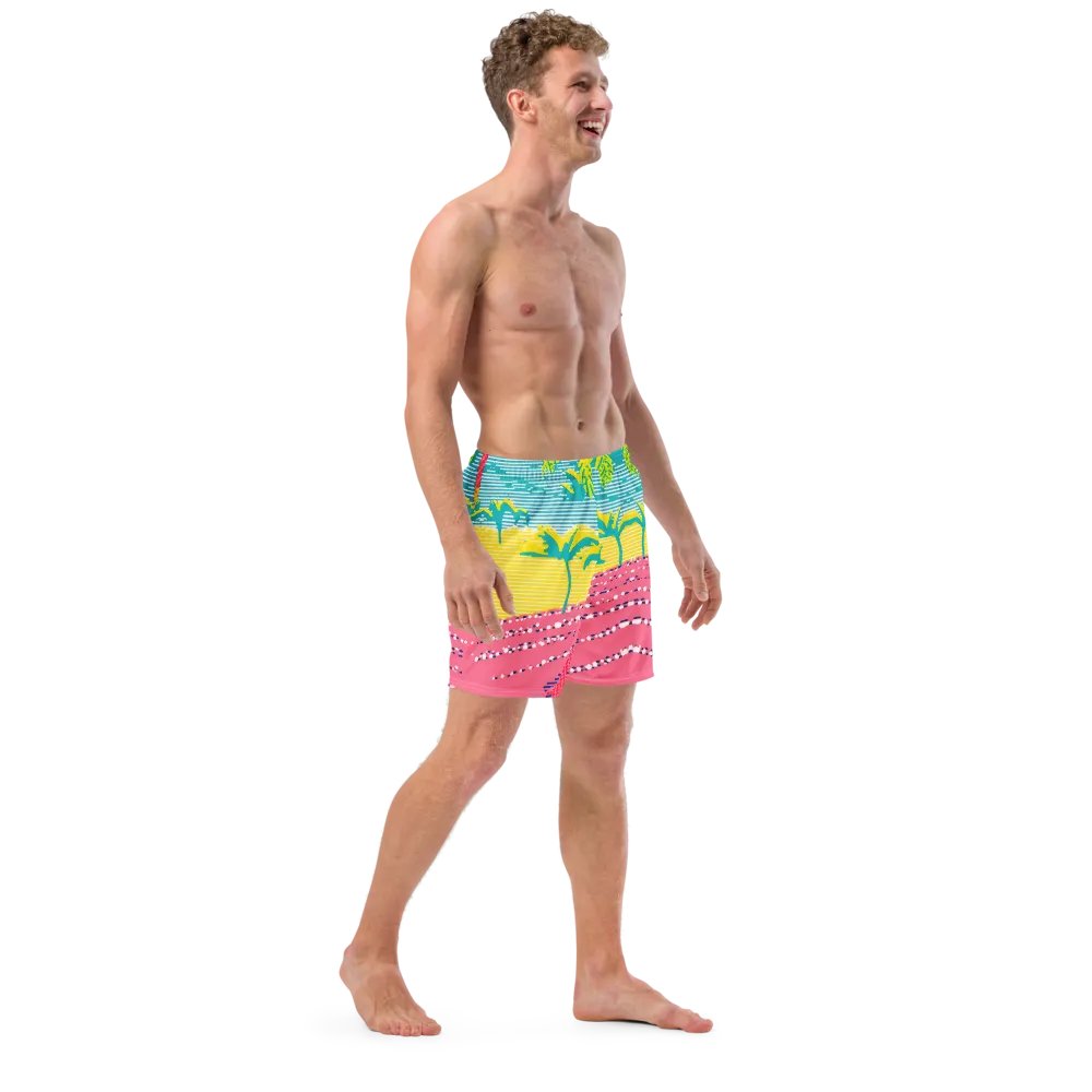 Neon Tropical Paradise All-Over Swim Trunks product image (8)