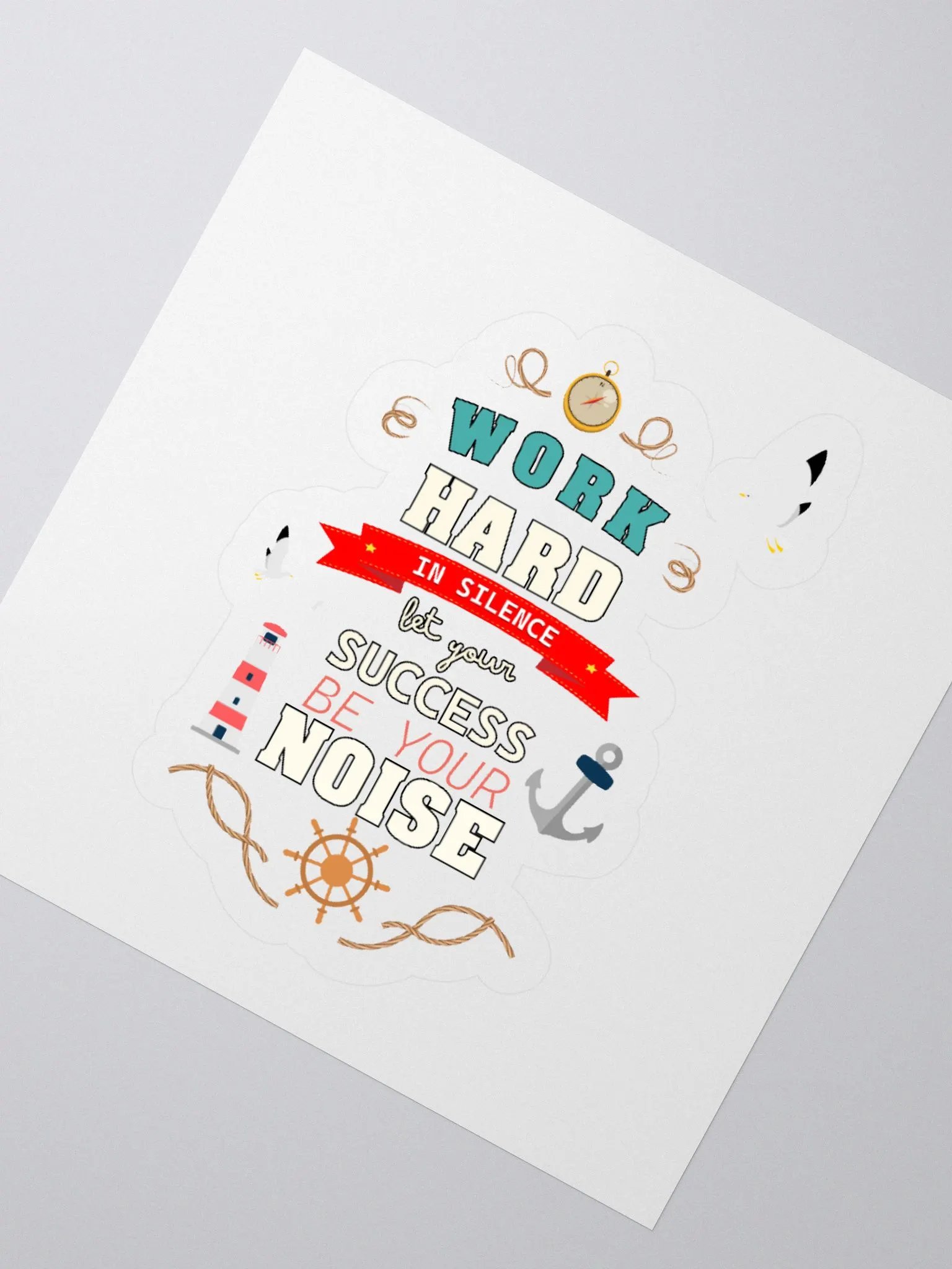 Work Hard in Silence Nautical Sticker Set product image (5)