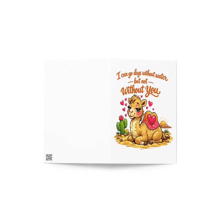 Valentine's Day Gift for Him/Her - "I Can't Without You" Camel Card - Funny Romantic Greeting Card product image (3)