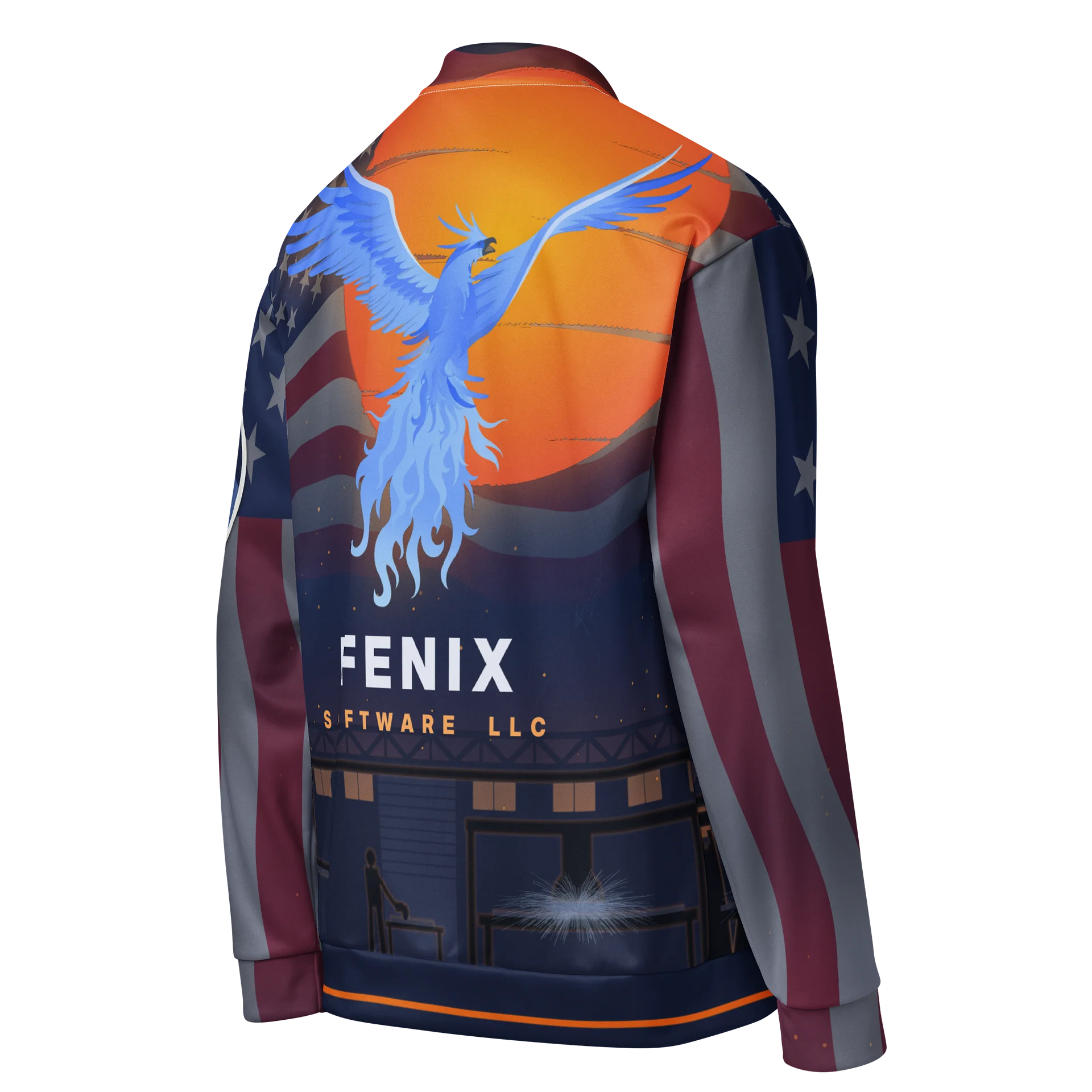 Fenix Software Phoenix Logo Bomber Jacket Patriotic product image (4)