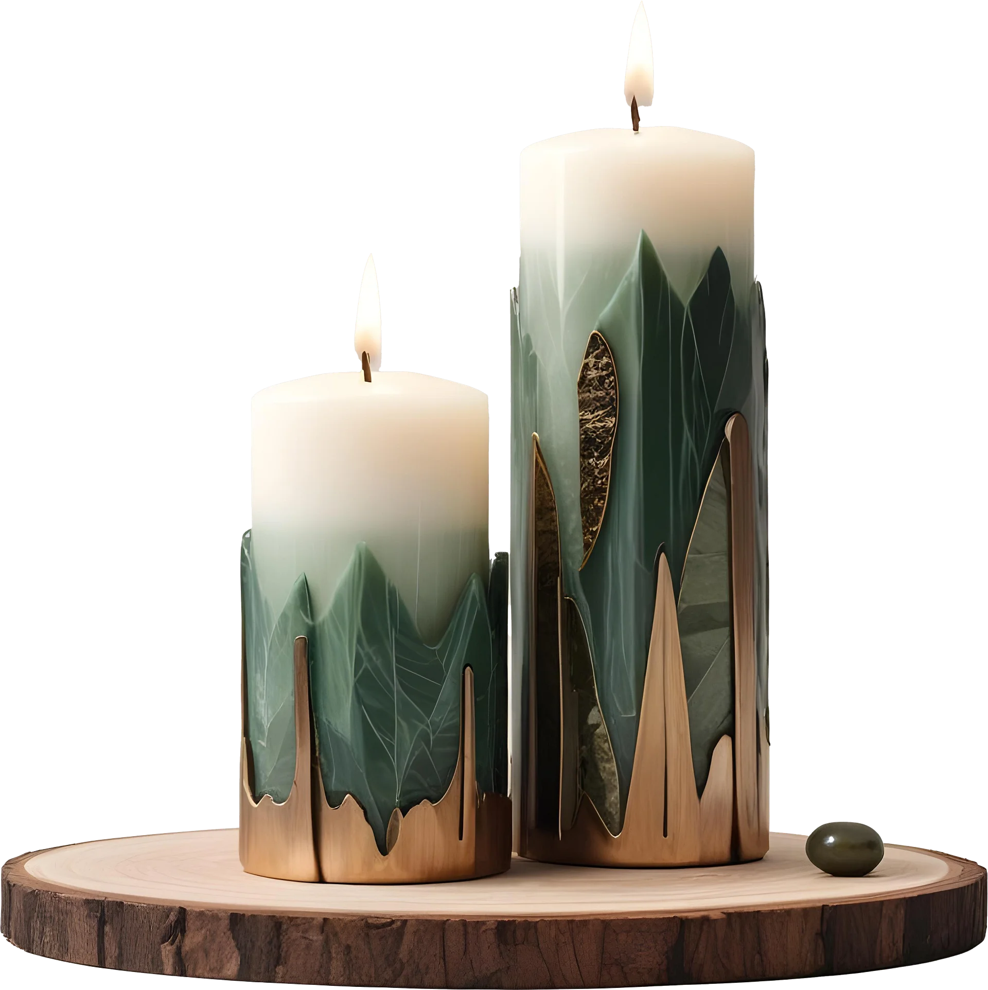 Luxe Botanique – Emerald Serenity Candle Set PNG product image (1)