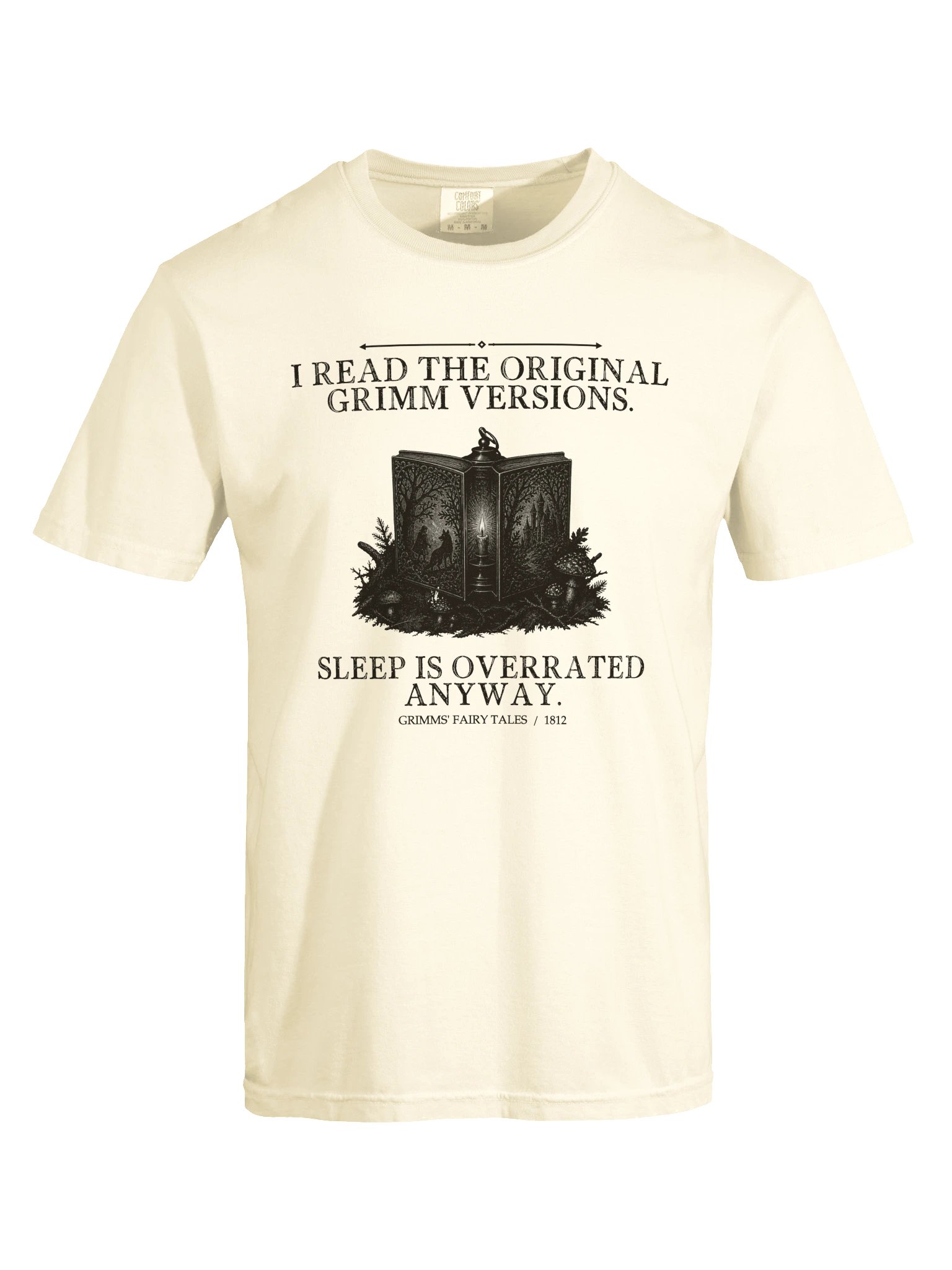 Read Original Grimm Versions Sleep Overrated Anyway -- Grimms Fairy Tales Tee (Light) product image (17)