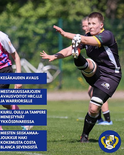 15-rugbyn sarjakauden avauskierroksella naisten SM-sarjassa @helsinkirugbyclub–Turku Swans 81–5, miesten SM-sarjassa HRC-@tur...