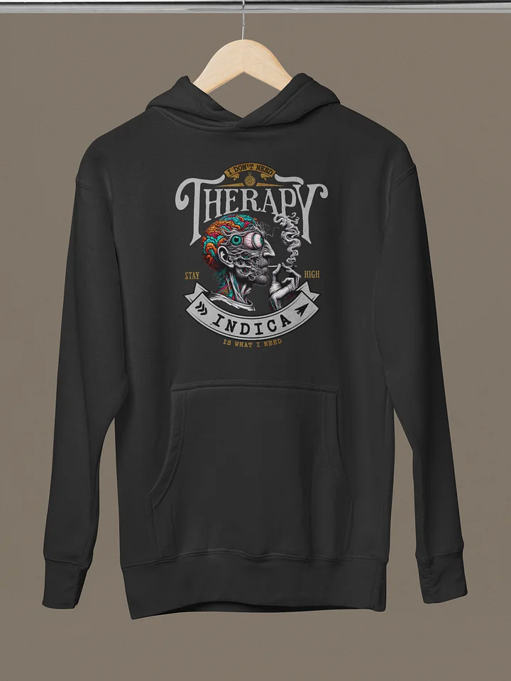 No Therapy Needed, Just Indica - Psychedelic Brain Premium Unisex Hoodie product image (2)