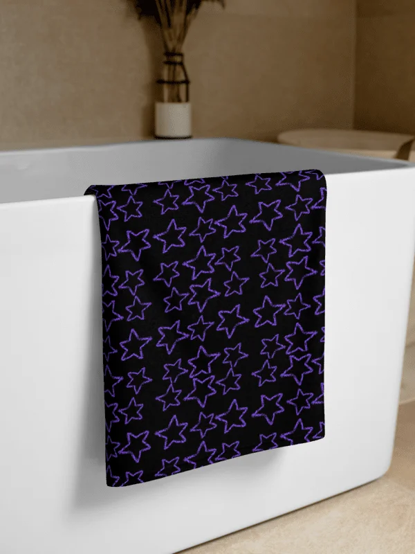 Midnight Stardust Beach Towel | Celestial Moon & Star Aesthetic Towel product image (1)