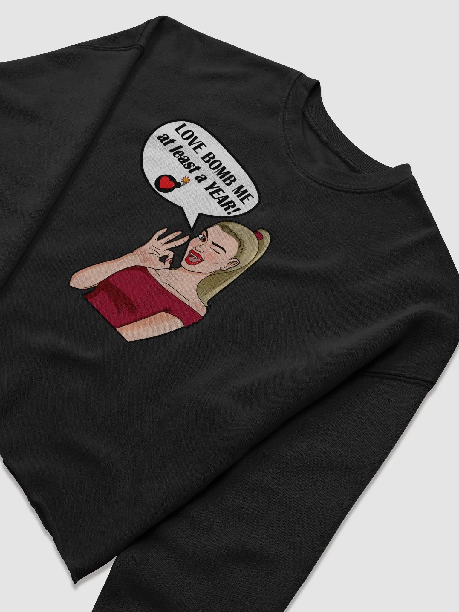 Love Bomb Me - CROP sweatshirt, raw hem product image (7)