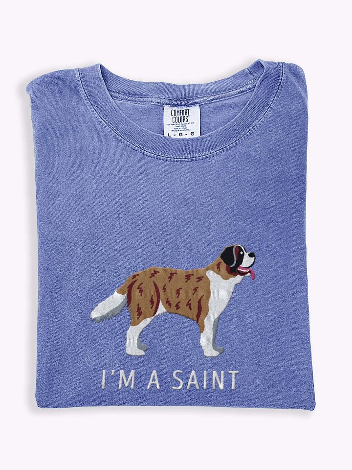 I'm a Saint T-Shirt(Embroidered) of a Saint Bernard(Brindle) product image (1)
