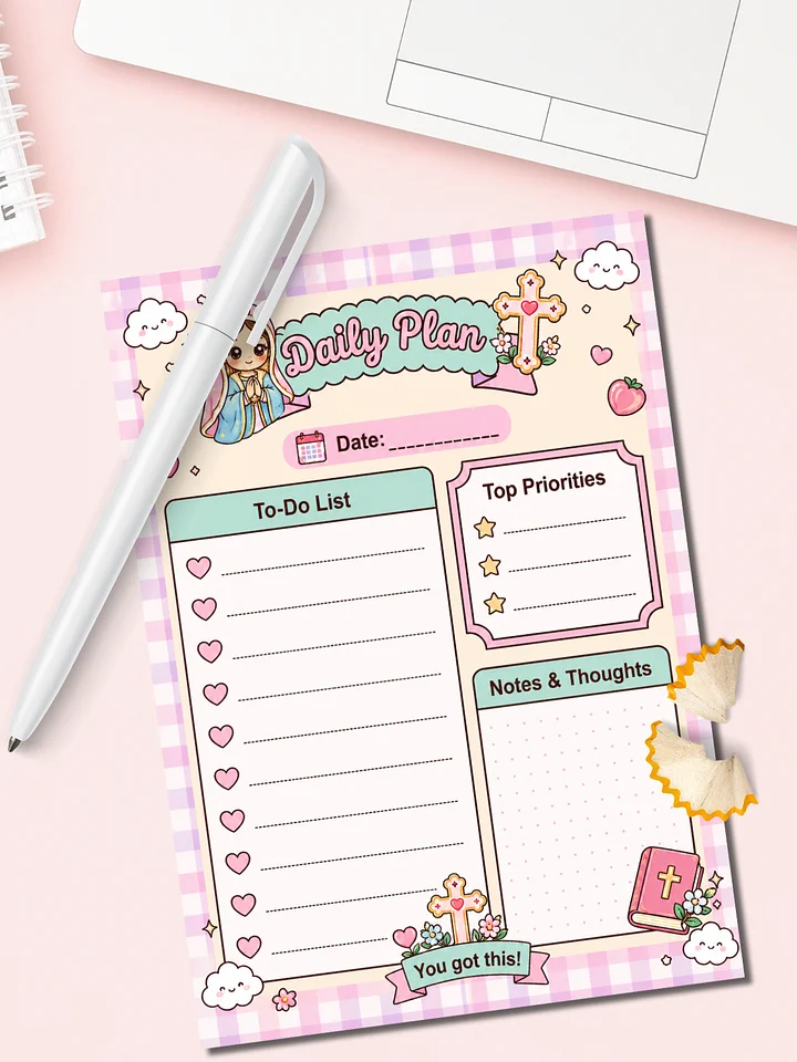 Kawaii Daily Planner Printable | Coquette To-Do list product image (1)
