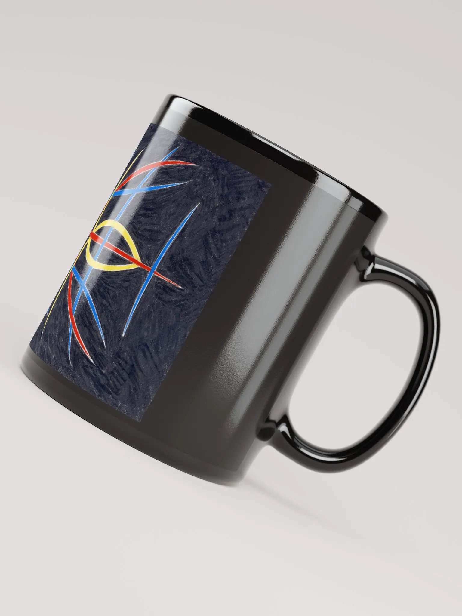 Pinstripe One Black Glossy Mug product image (6)