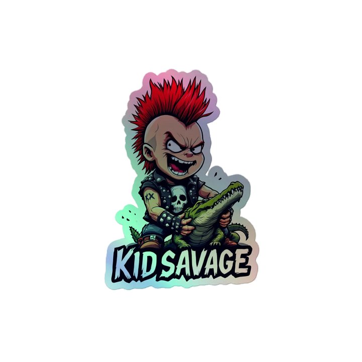 Kid Savage Gator Huntin Holographic Sticker product image (1)