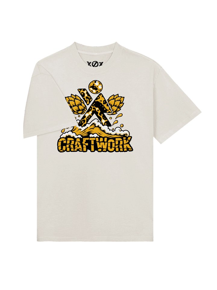CRAFTWORK cream oversized T-shirt shown in an angled product mockup