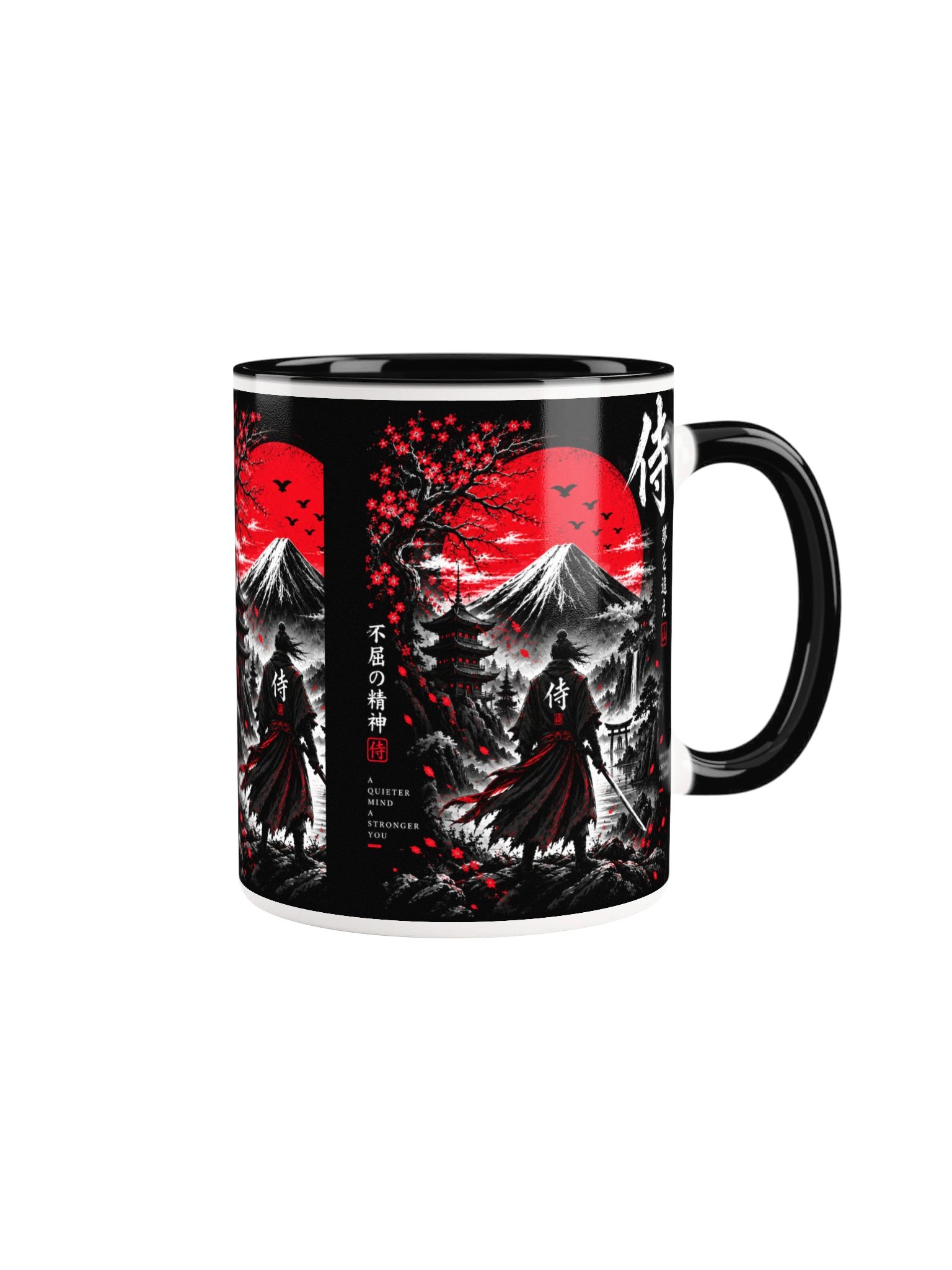 Japanese Samurai Mountain Mug – Red Sun Japanese Aesthetic Coffee Cup product image (4)