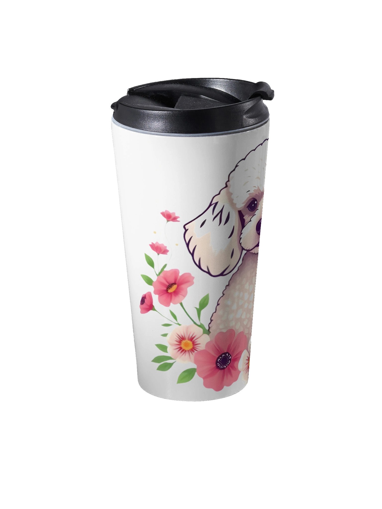 Floral Poodle Travel Mug product image (2)