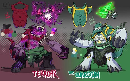 Redesign of two Draconic Guardians, Terroar is the former bodyguard of Bullet, and the Guardian is the vessel that Grail summ...