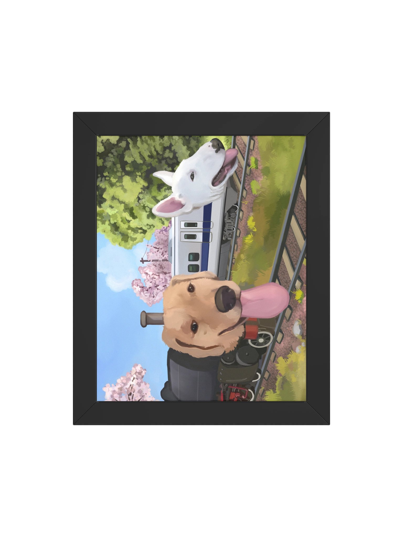 train dogs framed poster product image (16)