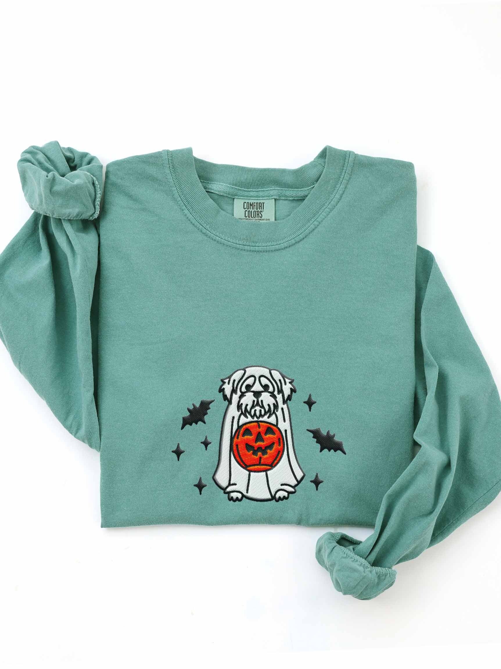 Halloween Maltese Embroidered Long-Sleeve T-Shirt product image (1)