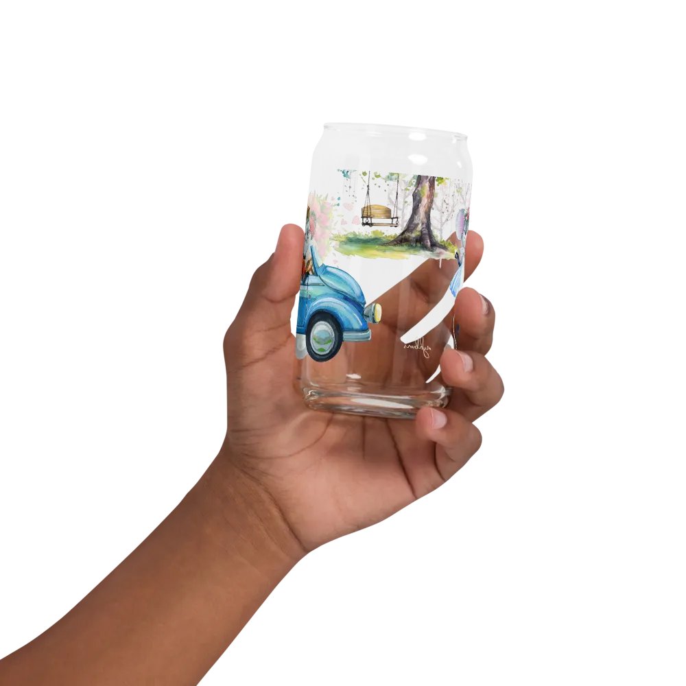 Four Seasons of Love: Love In Full Bloom Can-Shaped Glass | Romantic Spring Drinkware product image (2)