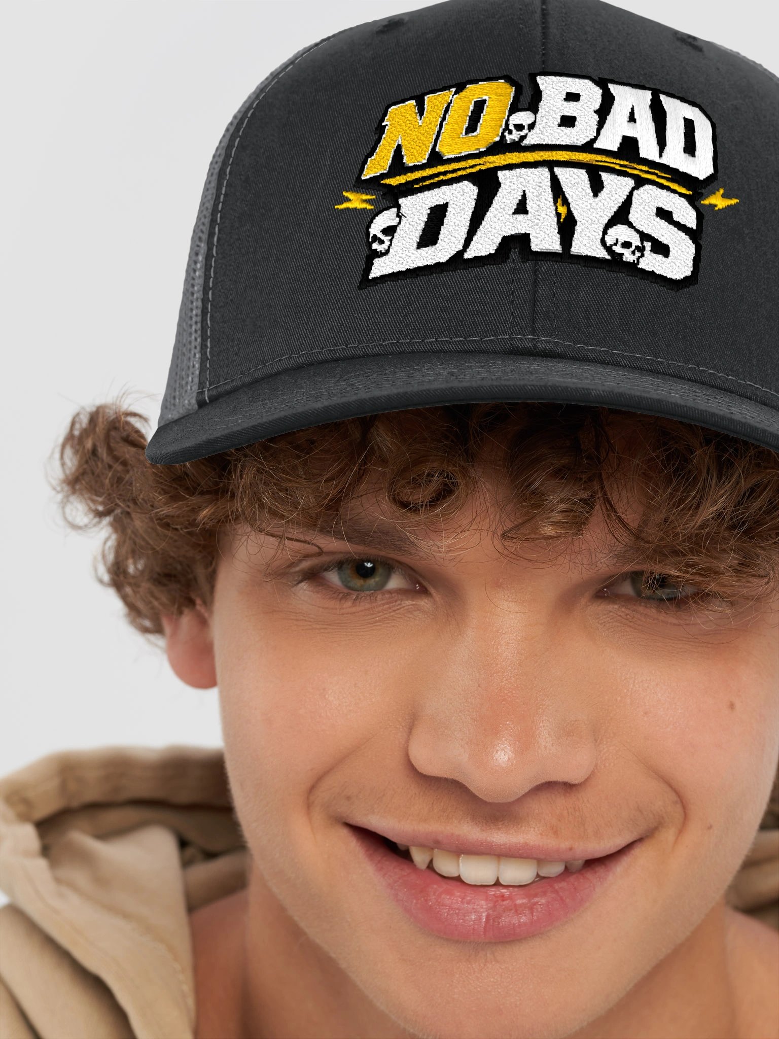 No Bad Days Skull Trucker Hat product image (53)