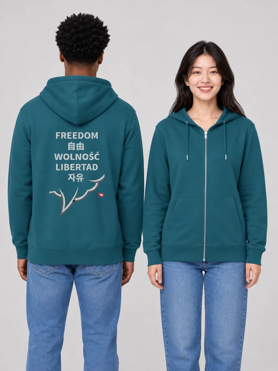 Organic Unisex Zip Hoodie, FREEDOM. Street Style product image (1)