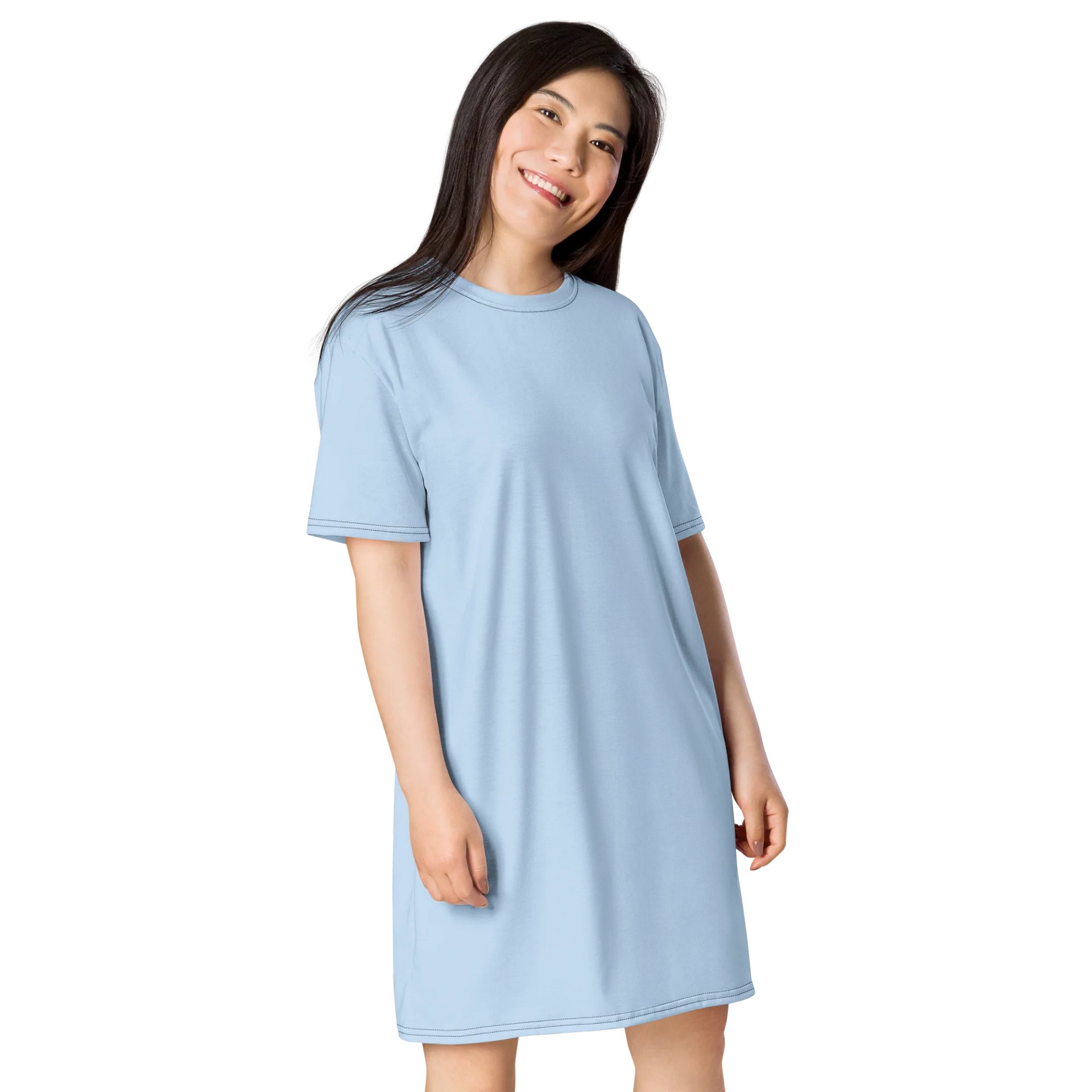 Oversized T-Shirt Dress - Delicate Pattens Blue, Sizes 2XS-6XL product image (4)