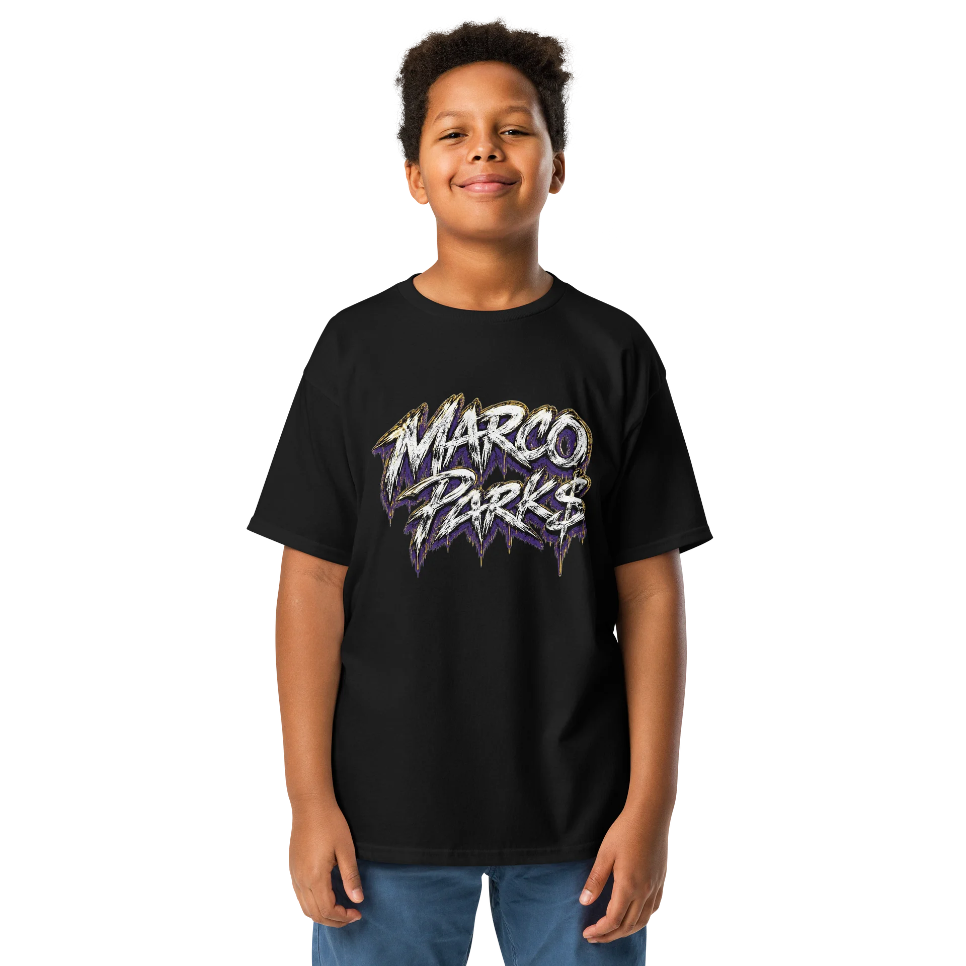 Marco Park$ Youth Purple & Gold Tee product image (1)