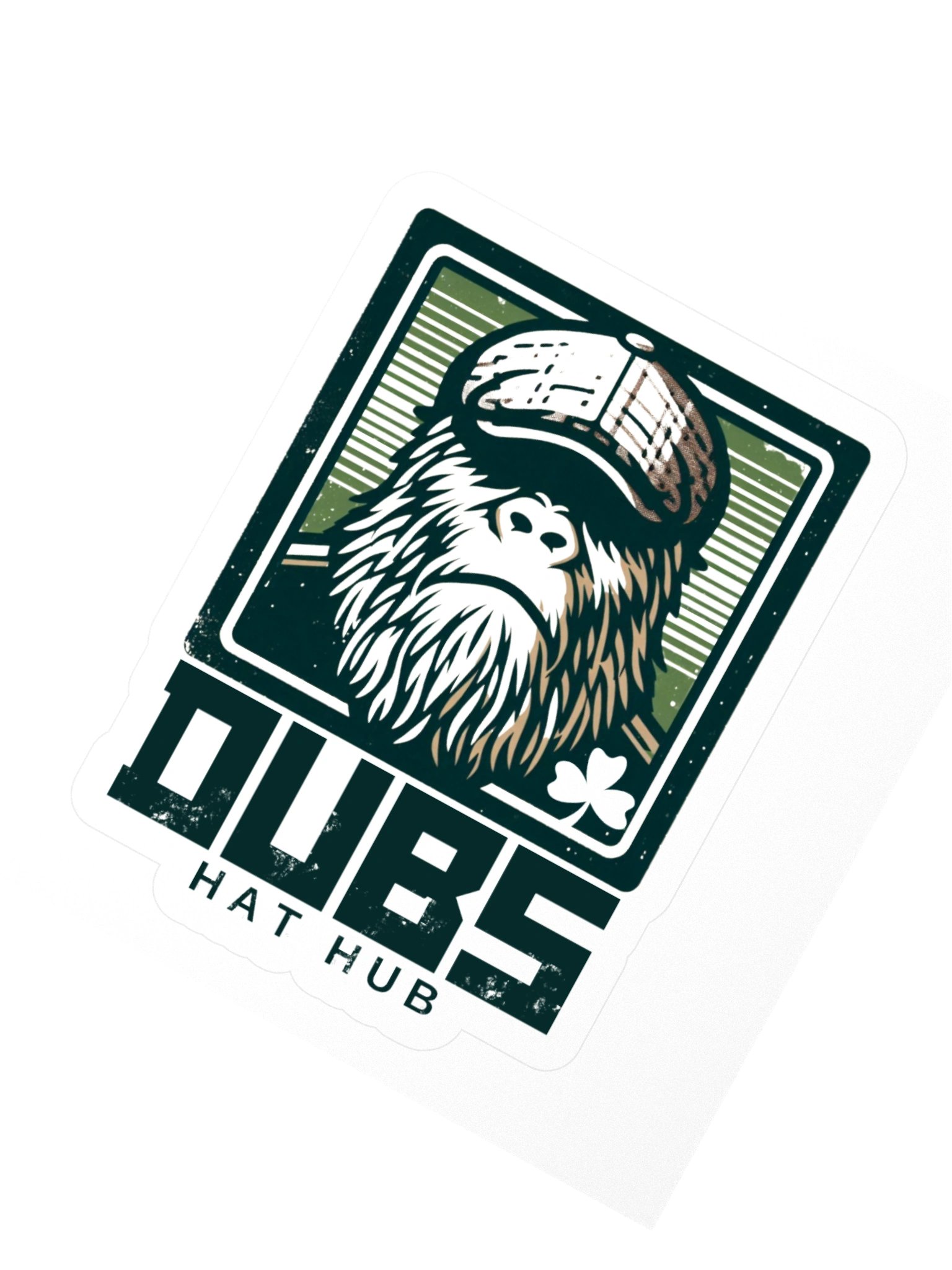 Luck of the Sasquatch Sticker – Irish Capped Cryptid Distressed Sticker | Dubs Hat Hub product image (2)