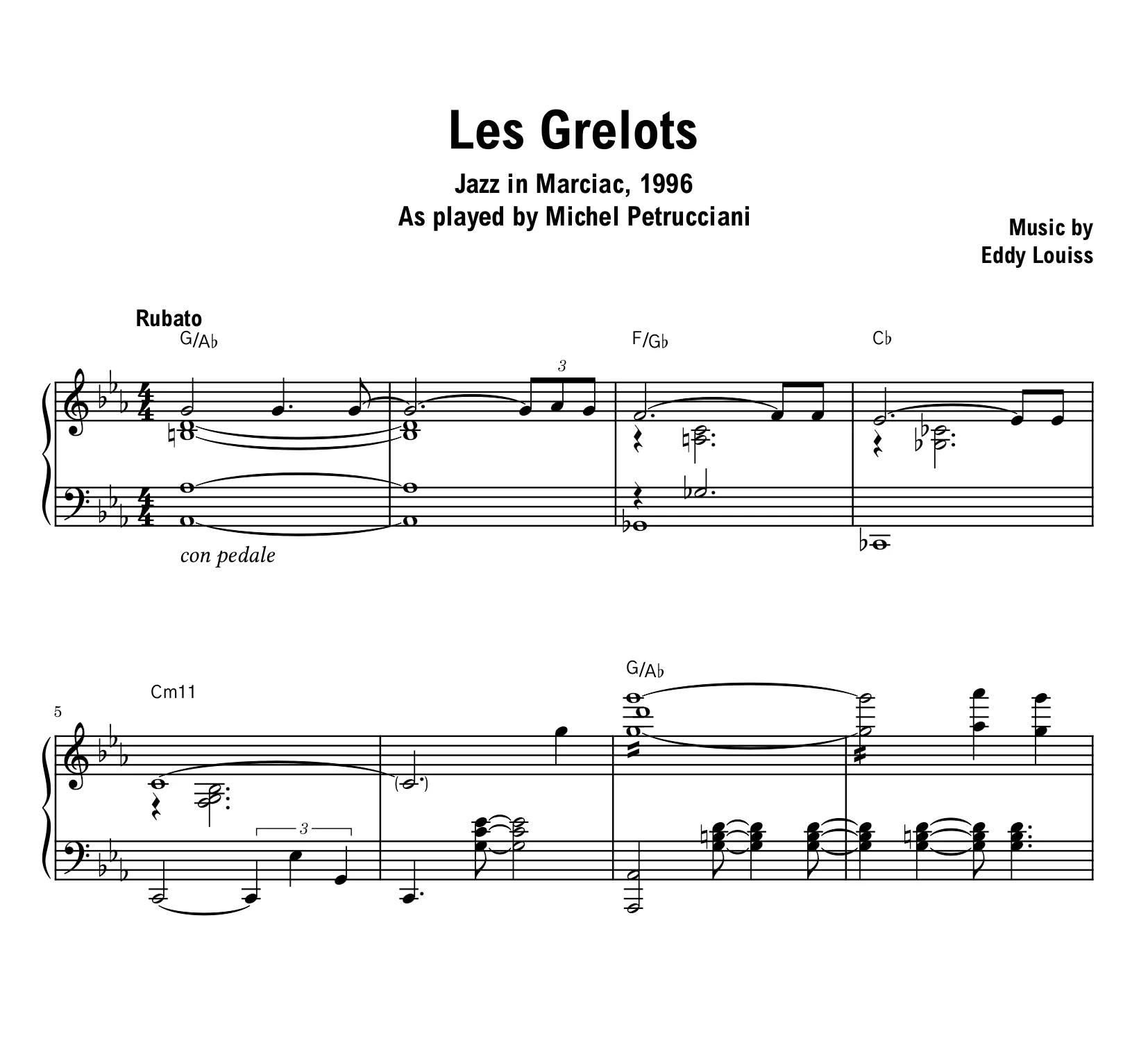 Michel Petrucciani - Les Grelots (Marciac) - Sheet music (PDF) product image (1)