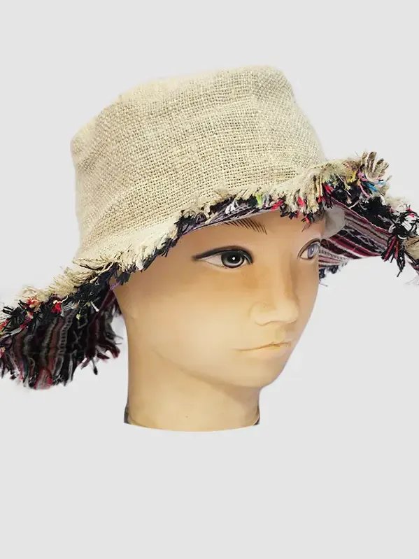 Solid Hemp Hat with Multicolor Underside Brim product image (1)