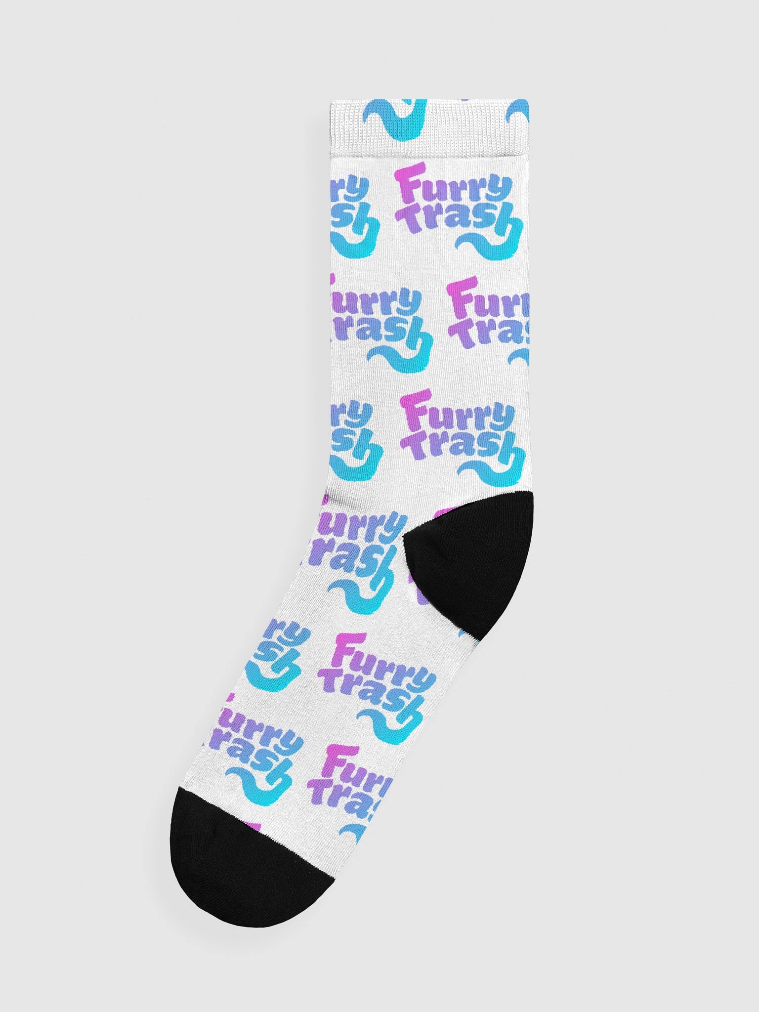 Furry Trash Socks – Bubble Logo (Twilight Gradient) product image (1)