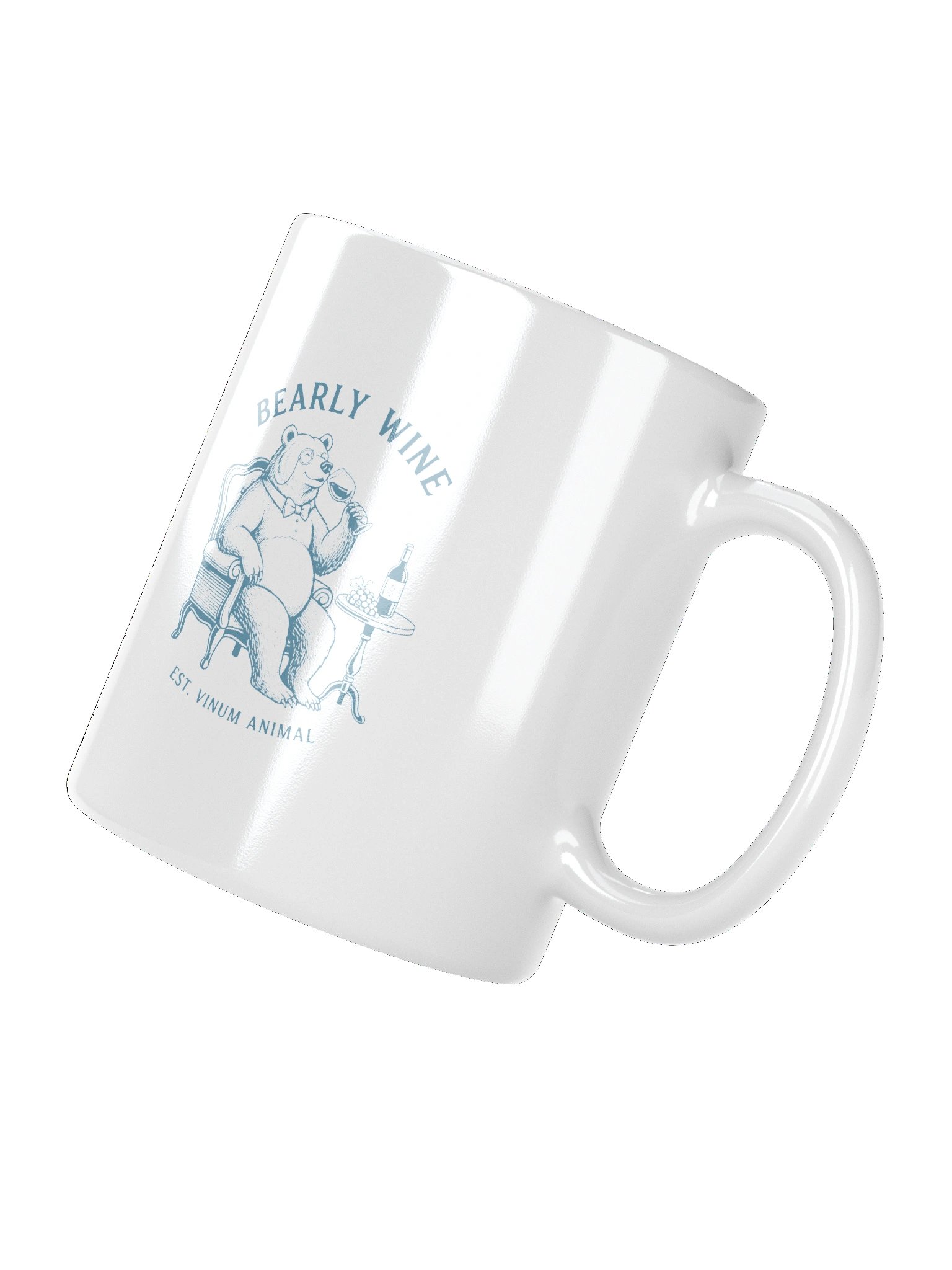Bearly Wine Vintage Bear Drinking Wine Funny Pun Bar Art Mug product image (8)