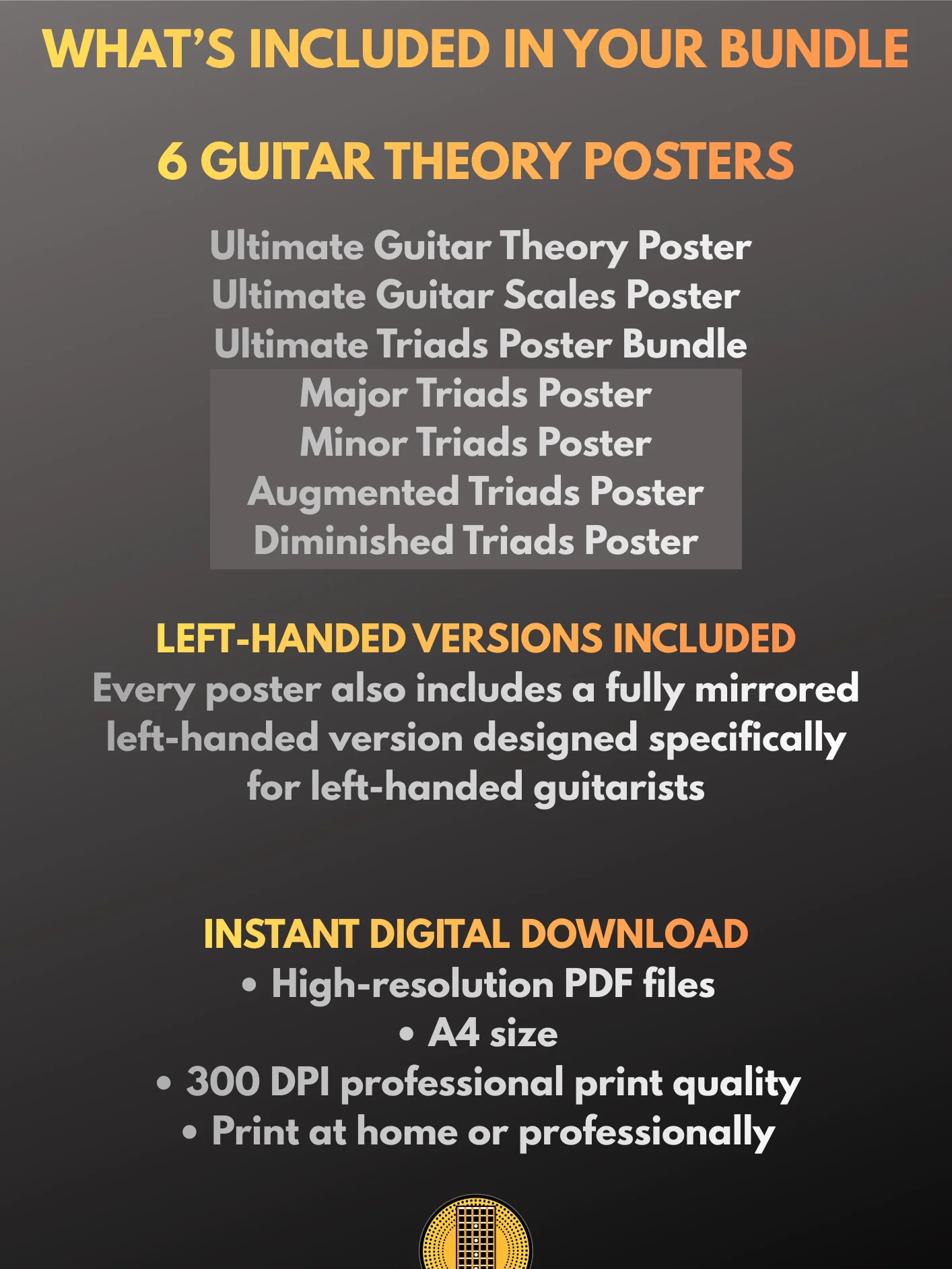 🎶 Complete Guitar Theory Poster Bundle (Digital Download) Save 28% product image (8)