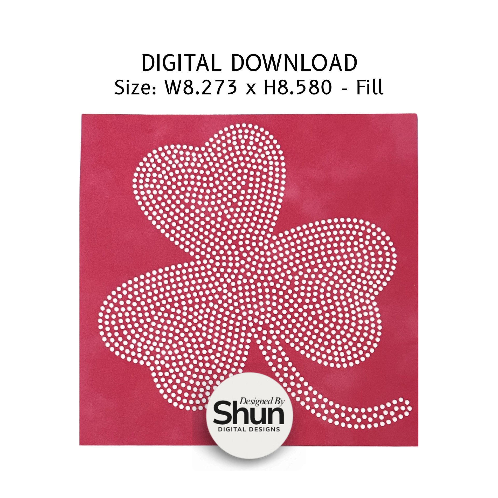 4 Leaf Clover | SS10 Rhinestone Template | Digital Download product image (2)
