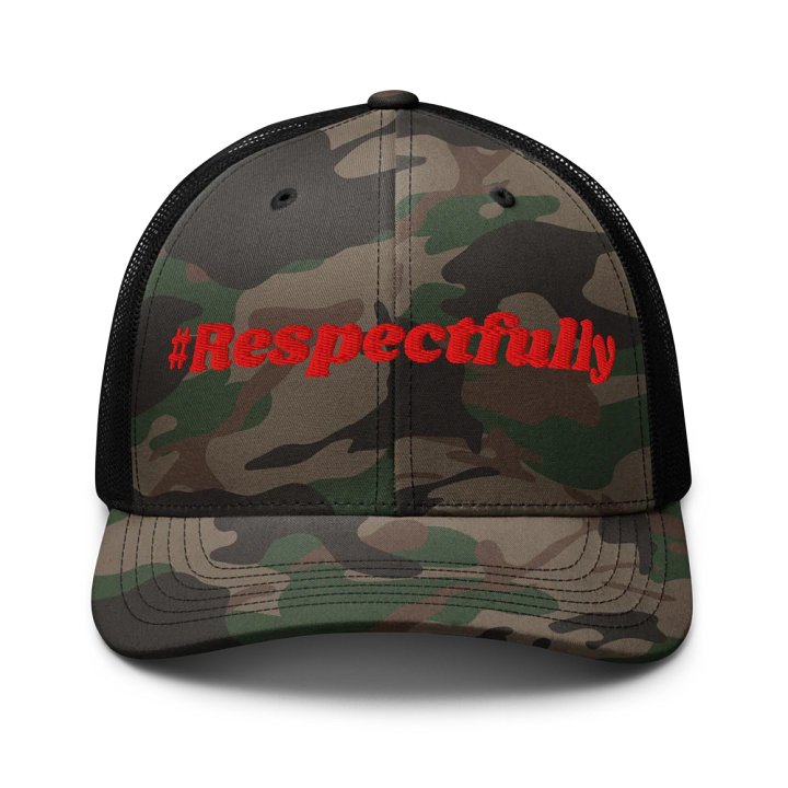#Respectfully Camo Trucker Hat (Red) product image (1)