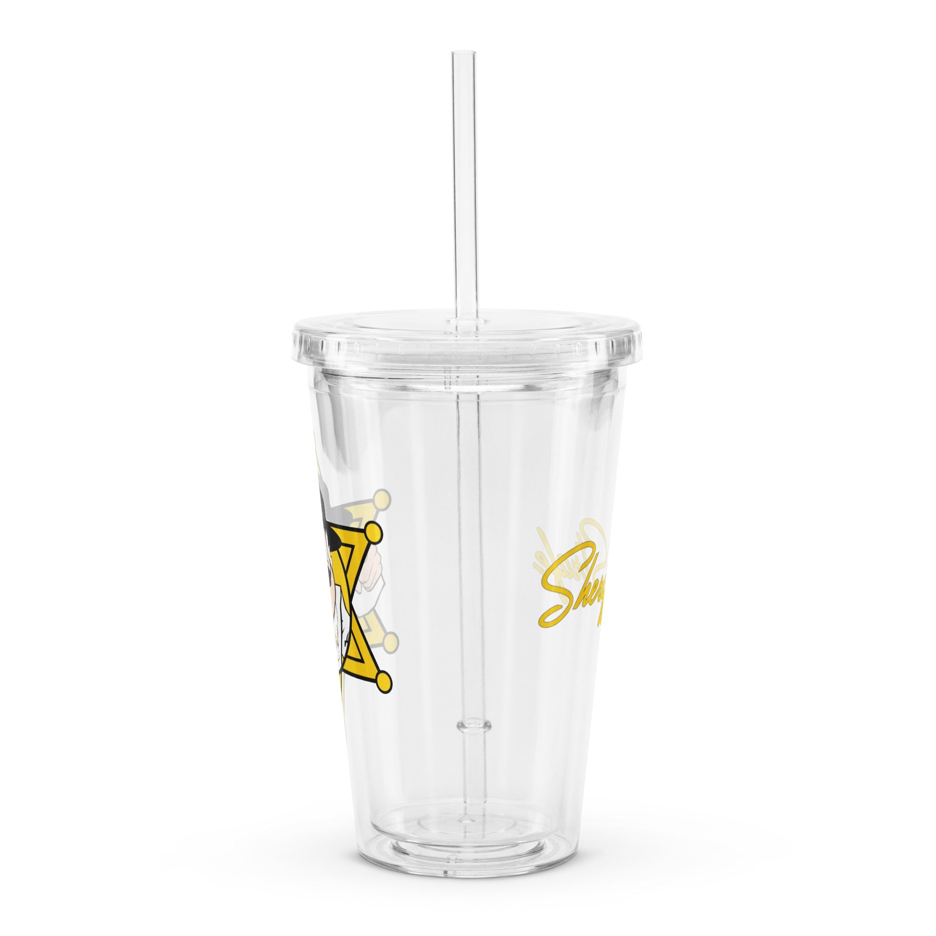 Sheriff Logo And Name Double Wall Clear Plastic Tumbler (16 oz) product image (1)