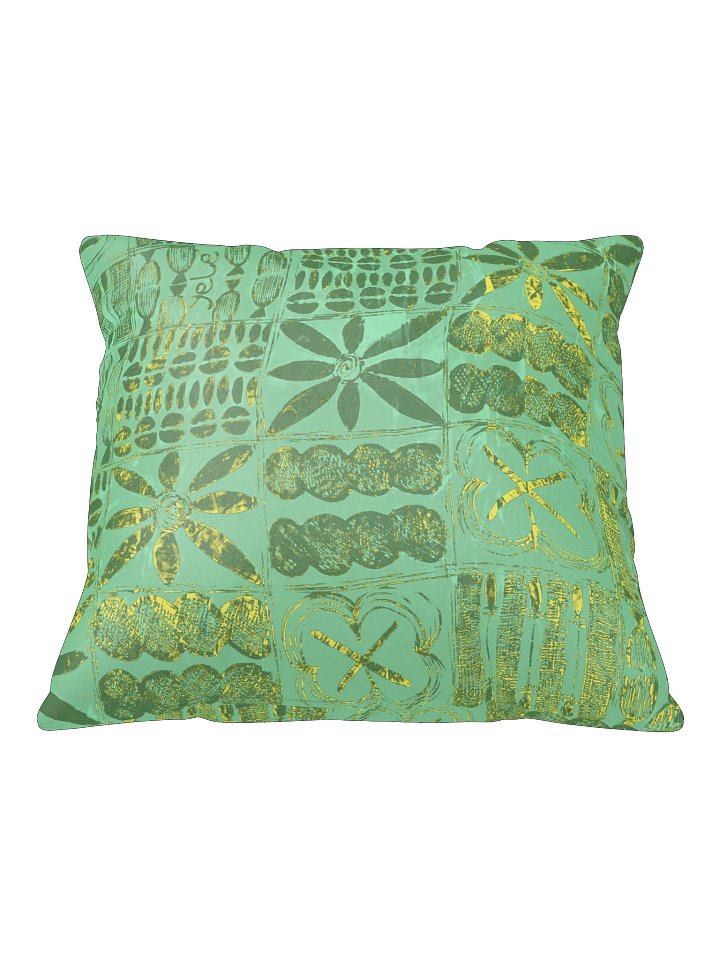 Emerald Green & Gold Textured Throw Pillow | African Arewa Print product image (1)