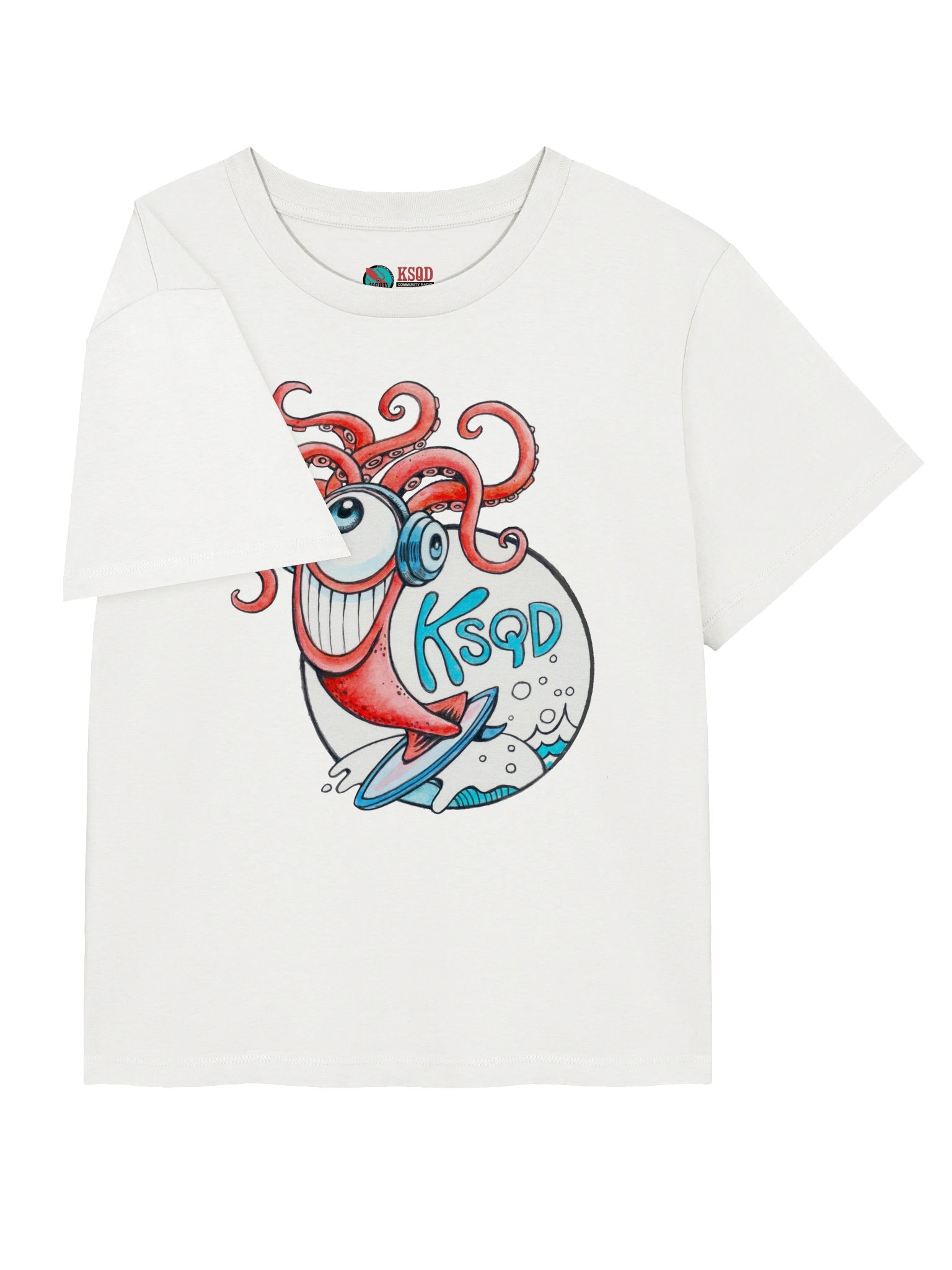 KSQD 2026 Winning Design – Squid & Ocean Organic Ribbed Neck T-Shirt product image (7)