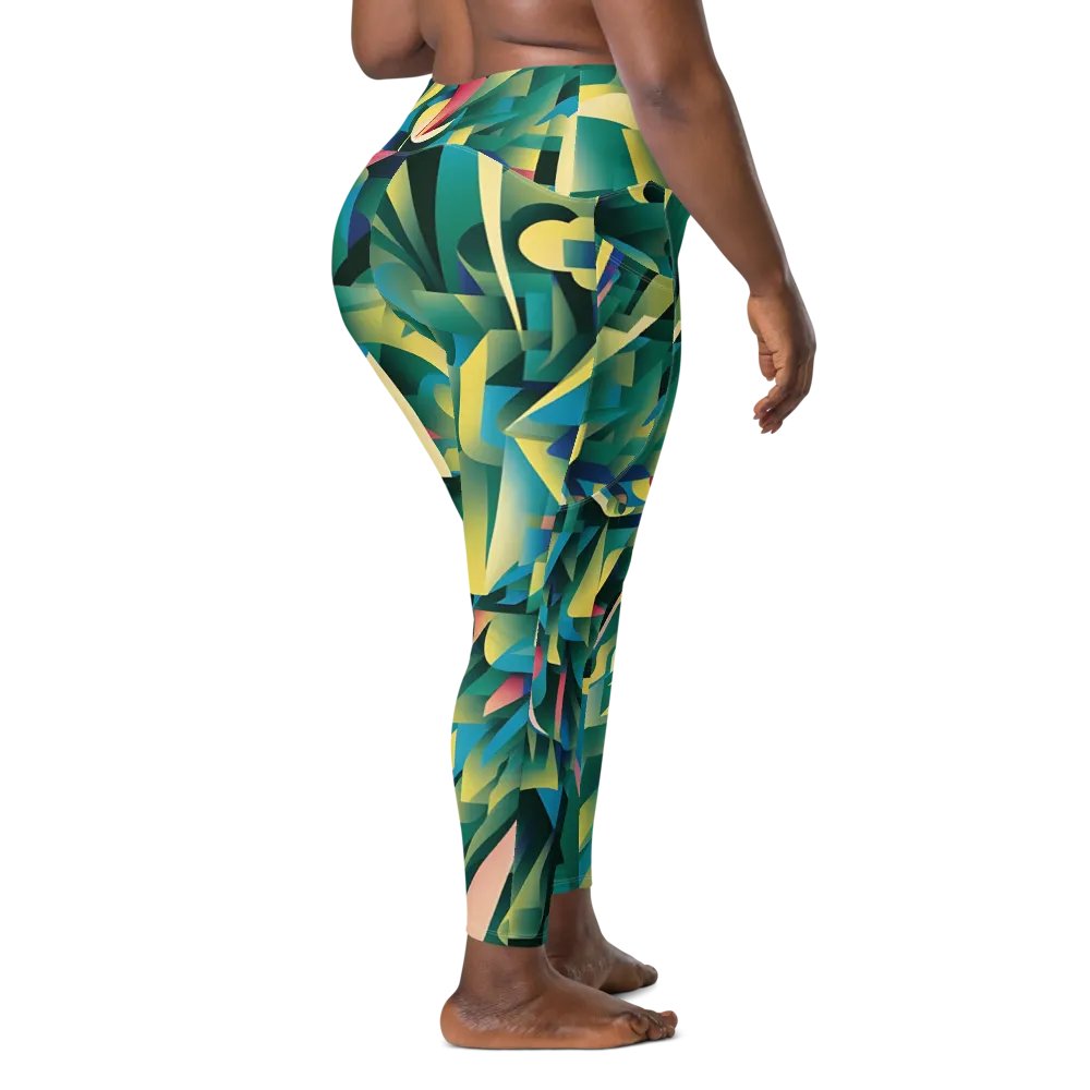 Abstract Lithographic Pattern Design Leggings with pockets - V8 product image (3)