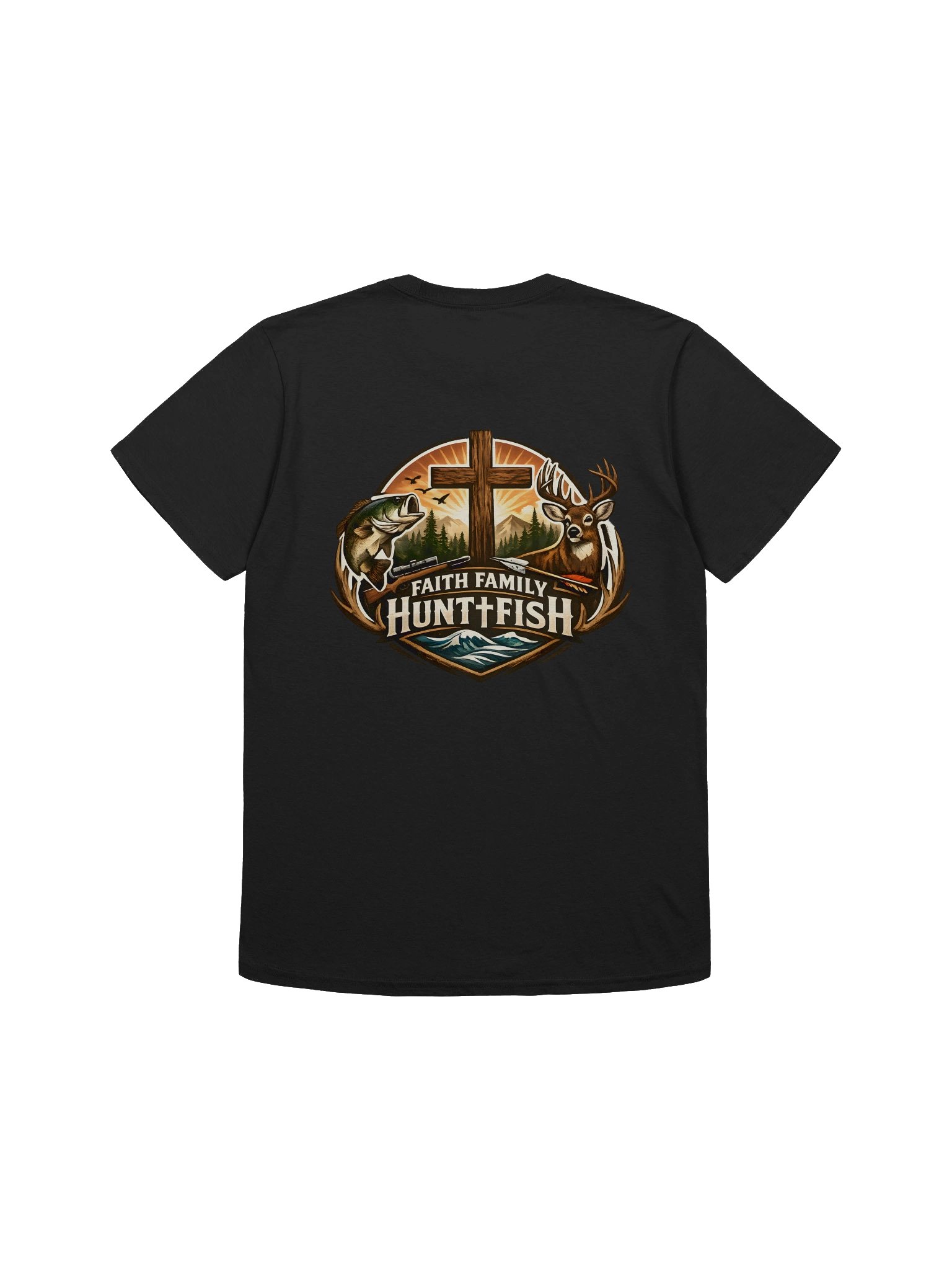 Faith Family Hunt Fish Emblem Tee product image (2)