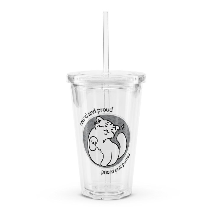 Round and Proud Manul Unlabeled Version - Transparent Cup & Straw product image (1)