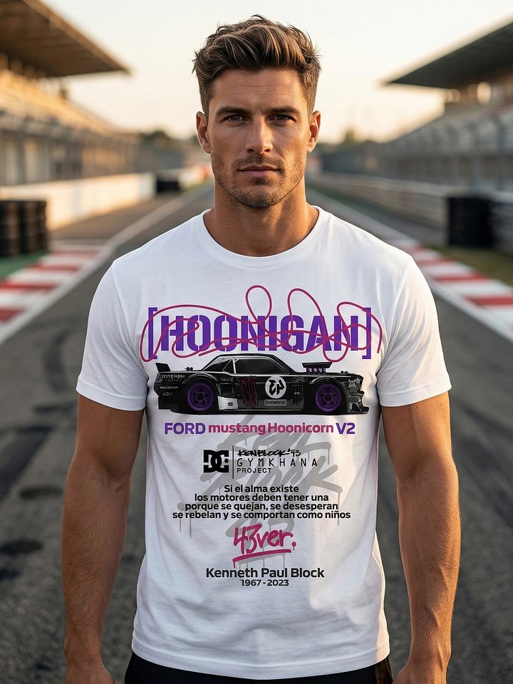 Ken Block Hoonicorn V2 T-Shirt | 43ver Kenneth Paul Block 1967–2023 Tribute Graphic Tee | Hoonigan Gymkhana Collector Shirt product image (1)