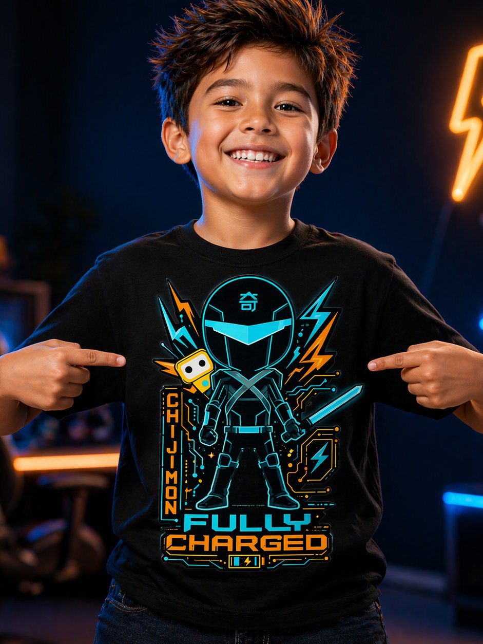 Ninjun Fully Charged - Chijimon T-Shirt (Youth) product image (1)