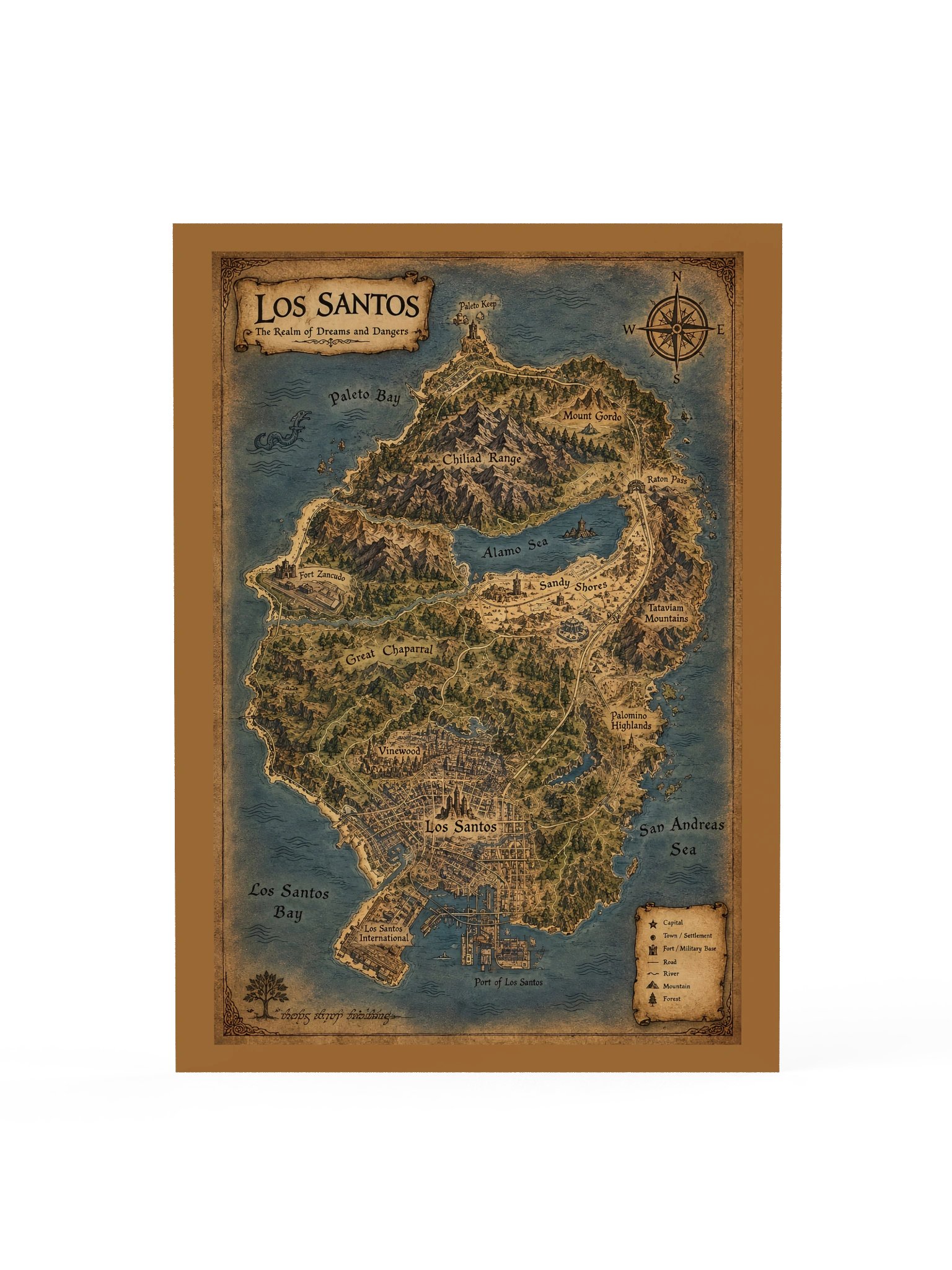 GTA V Map Poster – Los Santos Map Wall Art | Grand Theft Auto V Gaming Room Decor product image (2)