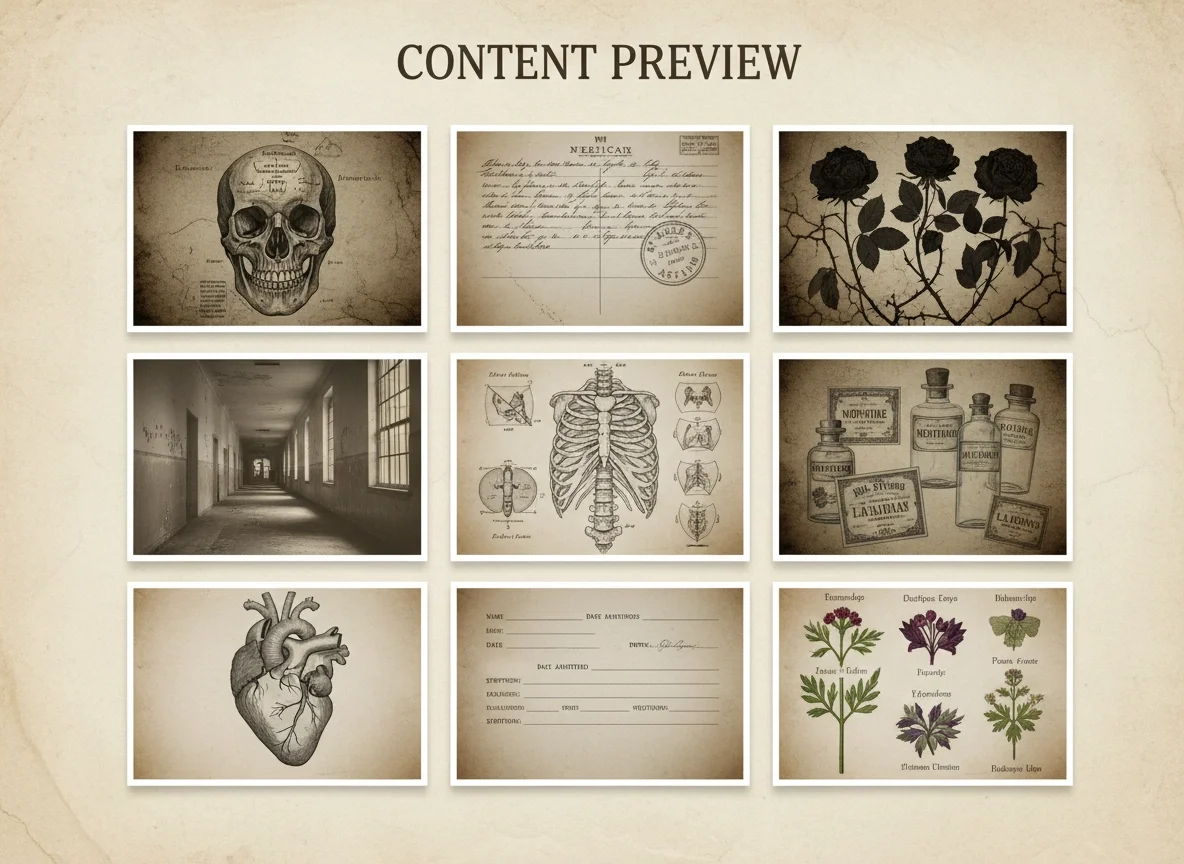 Asylum of Madness – 200+ Vintage Gothic Printables product image (3)